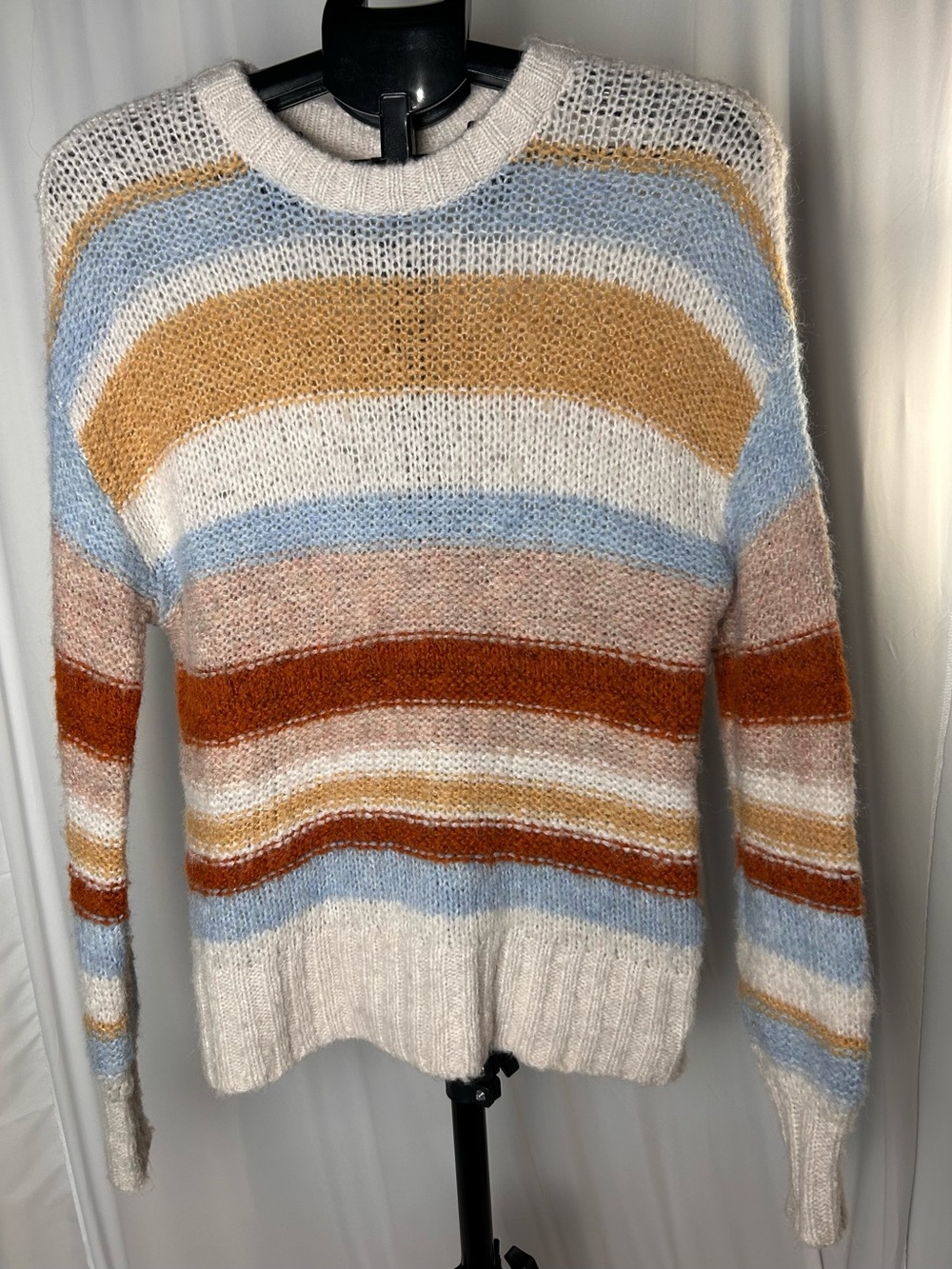 American Eagle Outfitters Multicolor Striped Crewneck Sweater